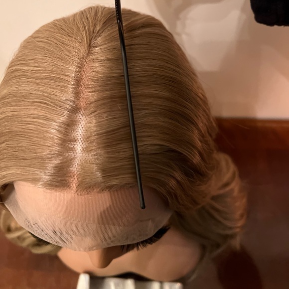 PREMIUM MOCCA BLONDE NATURAL LIGHT ENDS SET WAVY WIG NATURAL LACE HIGHLIGHTS - Picture 3 of 11